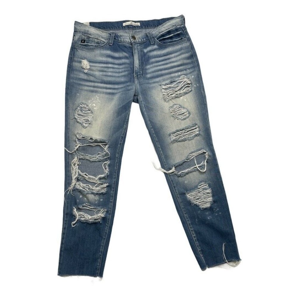 KANCAN Woman’s Destroyed Boyfriend Jeans Raw Edge